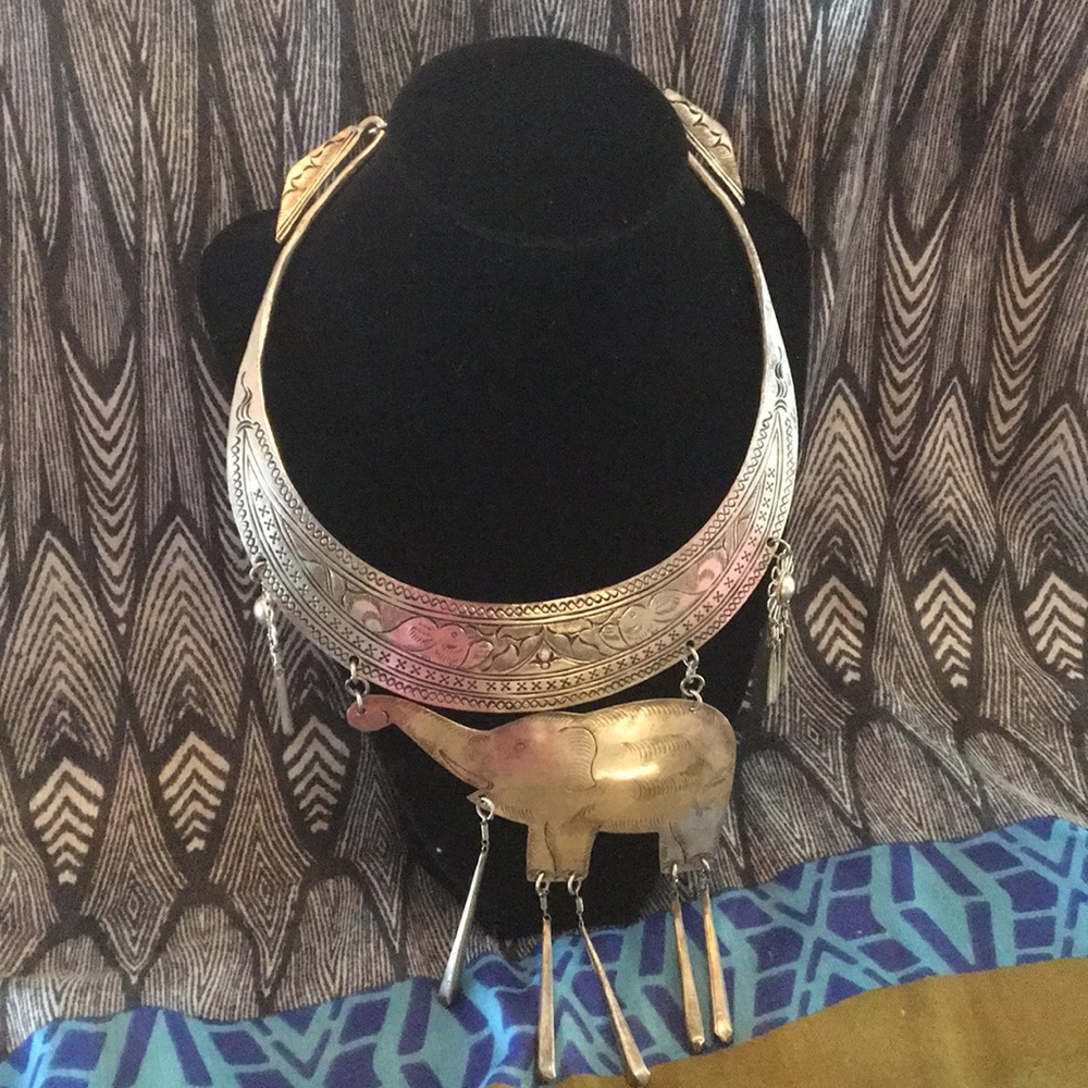 Silver Tribal Neck Collar